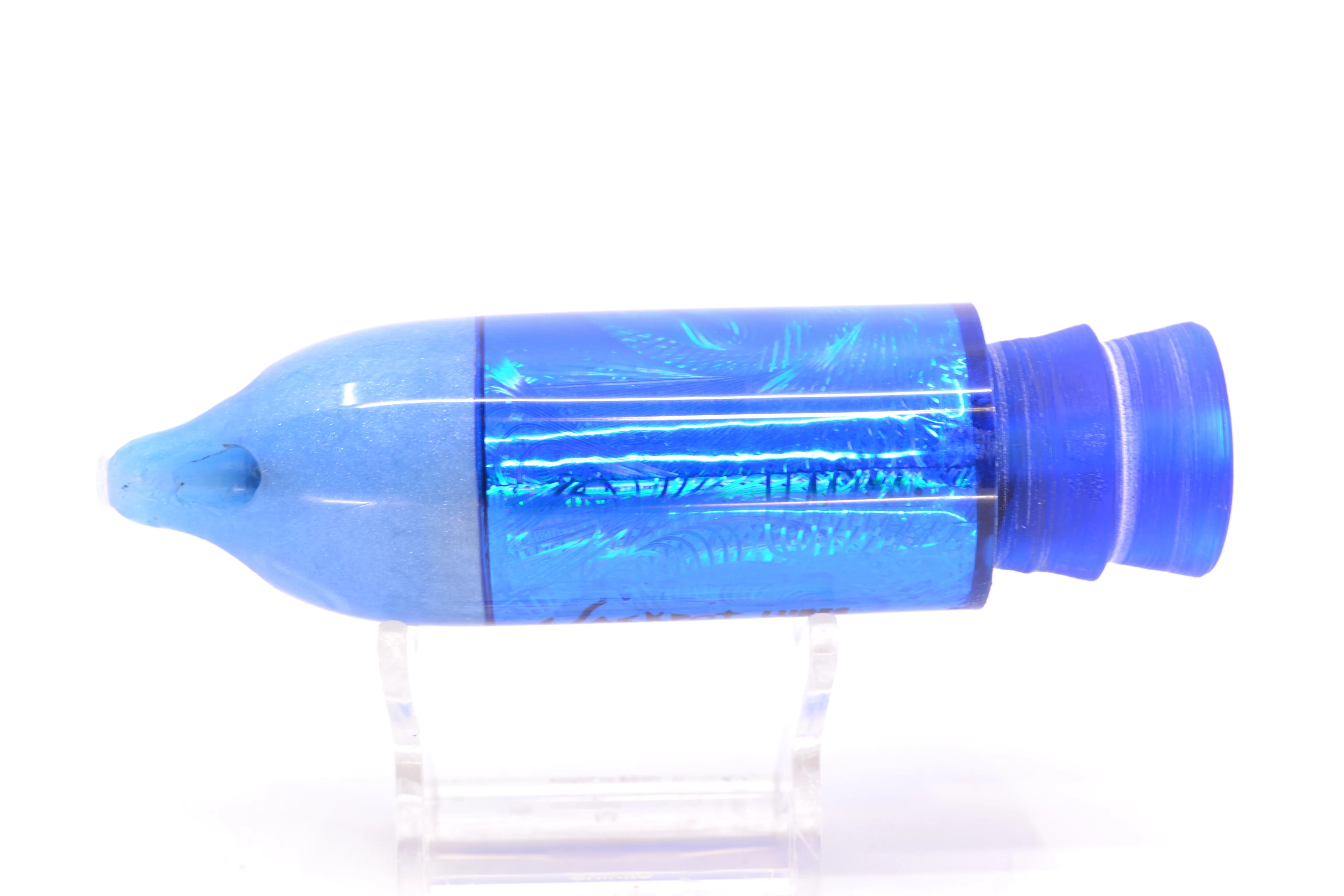 Jackpot Lures Blue Pearl Nose Rainbow Swirl 4-Hole Big Blue 12" 12oz - Image 3