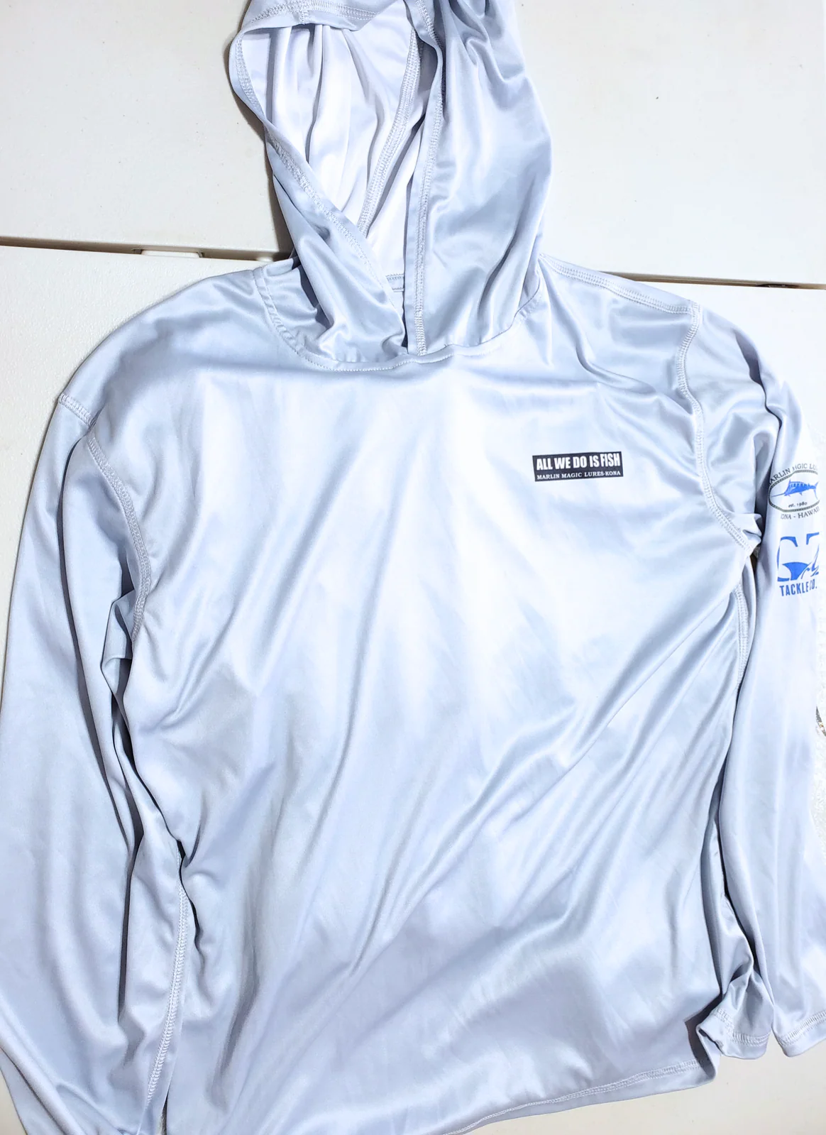 Marlin Magic "All We Do Is Fish" Performance Long-Sleeve Hoodie **Runs Size Small** - Image 3