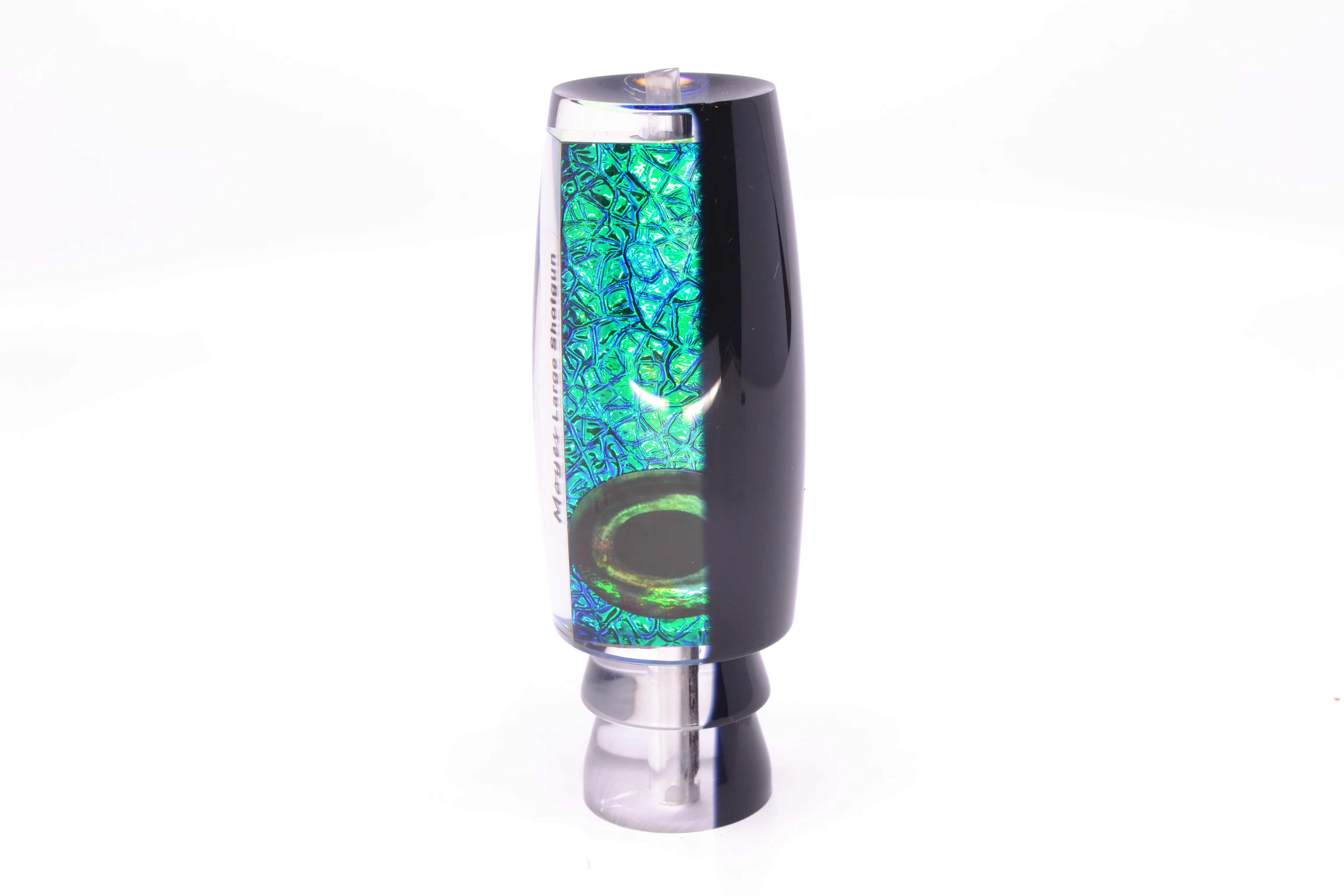 Moyes Lures Blue-Green Oil Slick Black Back Taxi Eyes Large Shotgun 12" 4.7oz - Image 4