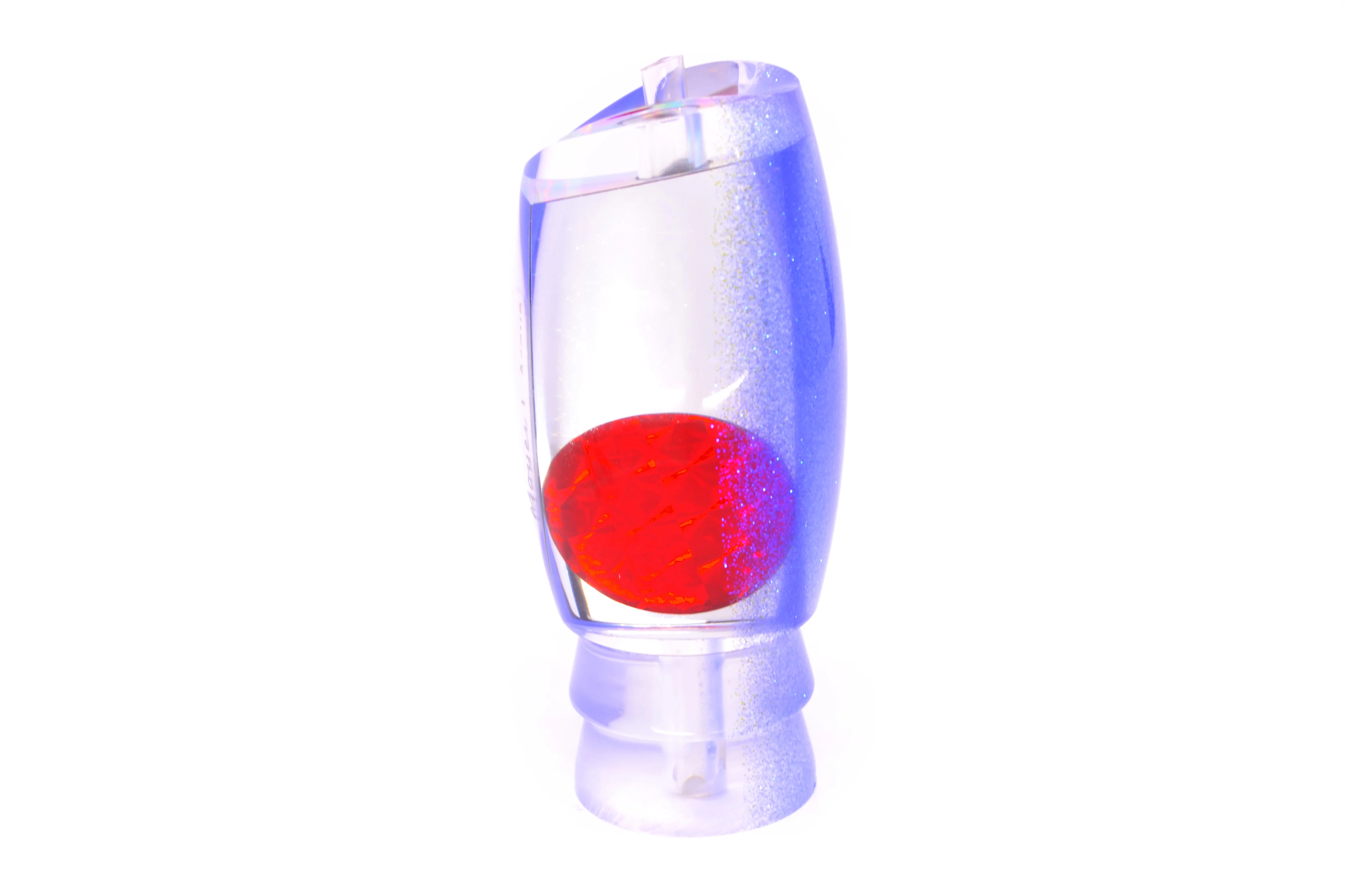 Moyes Lures Clear Mirrored Blue Glitter Back Red Eyes Large Argus 14" 6.5oz - Image 4